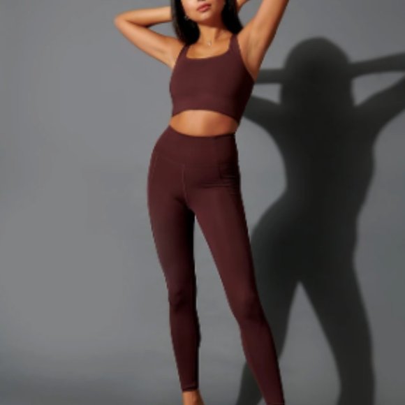 Girlfriend Collective Set in Cocoa - Picture 2 of 4